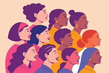 Diverse Group of Women in Profile diversity people