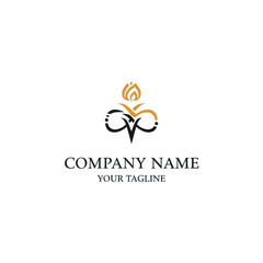 Elegant logo design featuring stylized flower and infinity symbol.