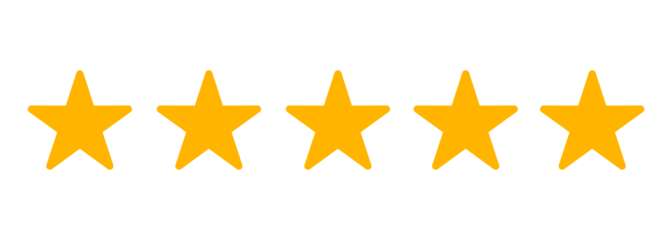 golden five star rating rate concept transparent background