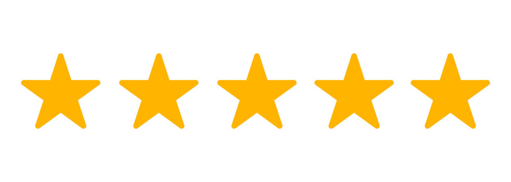 golden five star rating rate concept transparent background