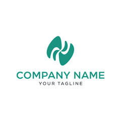 Abstract teal logo design featuring intertwined leaf-like shapes, representing growth and harmony.