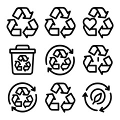 Obraz premium Diverse Recycling Symbols Depicting Environmental Conservation and Sustainability Concepts.