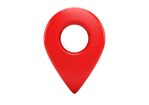 Red 3D Map Marker: Location Icon, GPS Pin, Navigation Symbol, Pointer, Graphic Element