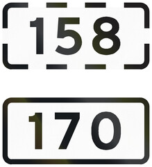 Danish numbered road sign - Secondary roads
