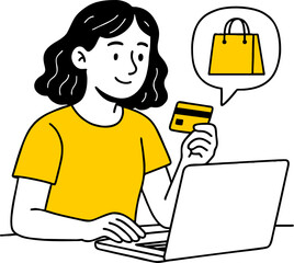 E-commerce concept illustrations. Set of flat design vector illustrations of  women in activities of online shopping, ecommerce, sale, product order and delivery