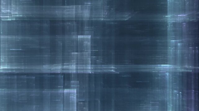 Transparente Datenbl&ouml;cke im digitalen Netzwerk &ndash; dynamische Struktur f&uuml;r Wissenschaft, IT, Forschung & digitale Kommunikation in Bewegung, Technologie, Daten, Wissenschaft, blau
