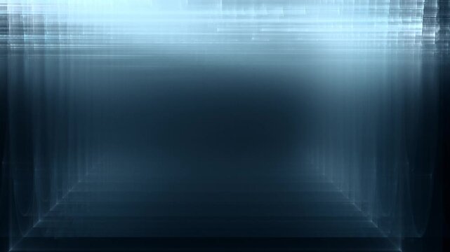 Transparente Datenbl&ouml;cke im digitalen Netzwerk &ndash; dynamische Struktur f&uuml;r Wissenschaft, IT, Forschung & digitale Kommunikation in Bewegung, Technologie, Daten, Wissenschaft, blau
