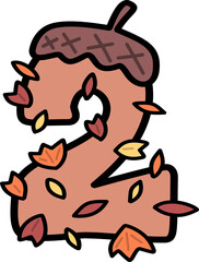 Retro Groovy Autumn Acorn Number 2