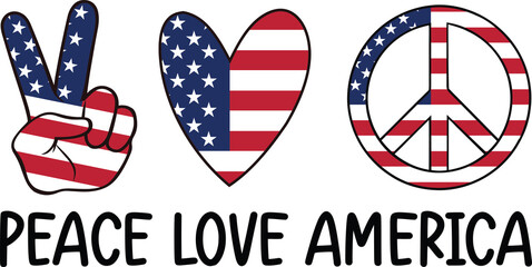 peace love america - 4th of July Vintage t-shirt patriotic clipart, fourth july happy independence day of usa, victorian july quote design sublimation
