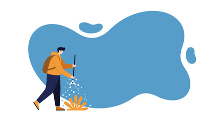 Illustrated woman using a smartphone for communication or social media. A modern digital lifestyle and technology concept for business or personal use.