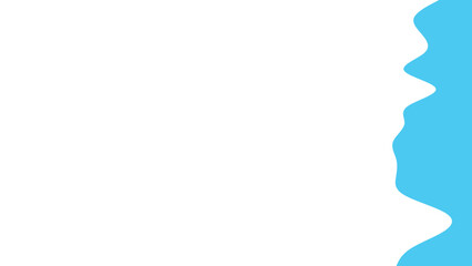 Minimalist background with a dynamic, wavy light blue shape against a clean white canvas. Perfect for design, presentations, or themes of water and serenity.