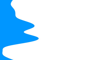 Abstract blue wavy shape on a clean white background, creating a modern graphic element. Ideal for presentations, web design, or text overlay with ample copy space.