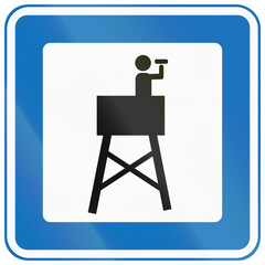 Fototapeta premium Danish service road sign - Observation tower
