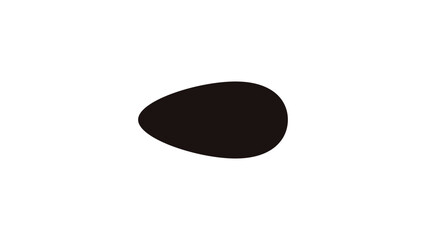 Minimalist black oval shape isolated on a clean white background. Versatile graphic element for design, concepts, and abstract projects.