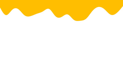 Vibrant yellow fluid shape dripping on white, ideal for backgrounds, product displays, or graphic design elements.