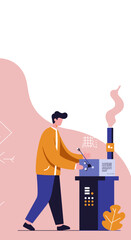 Professional man diligently working on a laptop at his desk in a modern office, representing remote work, productivity, and online communication.