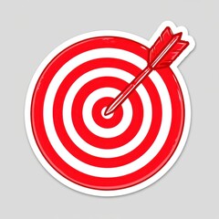 Red Target with Arrow Hitting Bullseye
