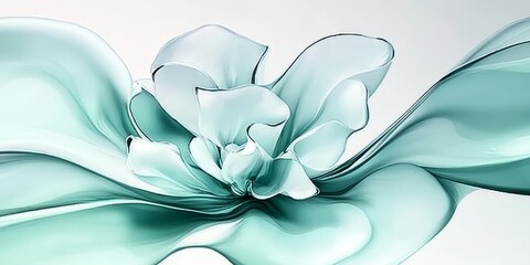 Ethereal Floral Abstraction Graceful Backdrops with Mint Hues for Websites and Advertising Art