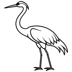 Crane line art vector