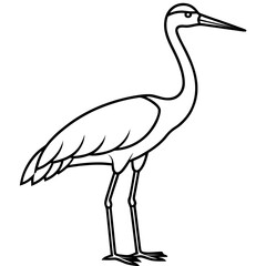 Crane line art vector