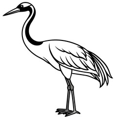 Obraz premium Crane line art vector