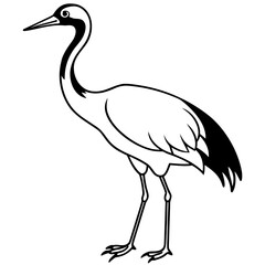 Crane line art vector
