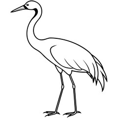Crane line art vector