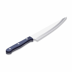Sleek kitchen knife with a sharp blade and dark ergonomic handle, perfect for culinary tasks.