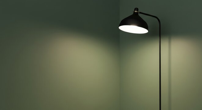 Modern Floor Lamp in Green Room Corner