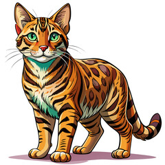 Fototapeta premium Cat real,full body ,white background