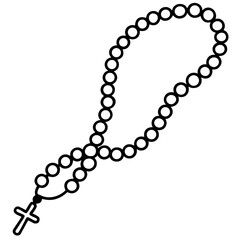 Rosary Beads line art vector
