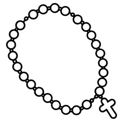 Rosary Beads line art vector