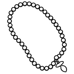 Rosary Beads line art vector