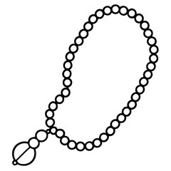 Rosary Beads line art vector