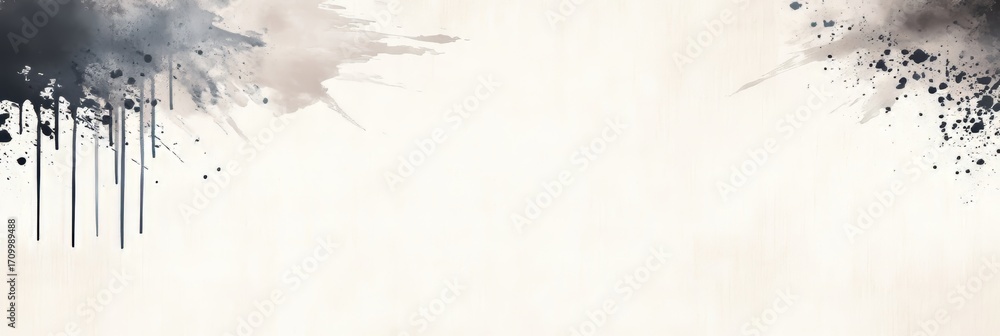 Poster elegant abstract watercolor parchment backdrop with ink stains and beige color scheme for design