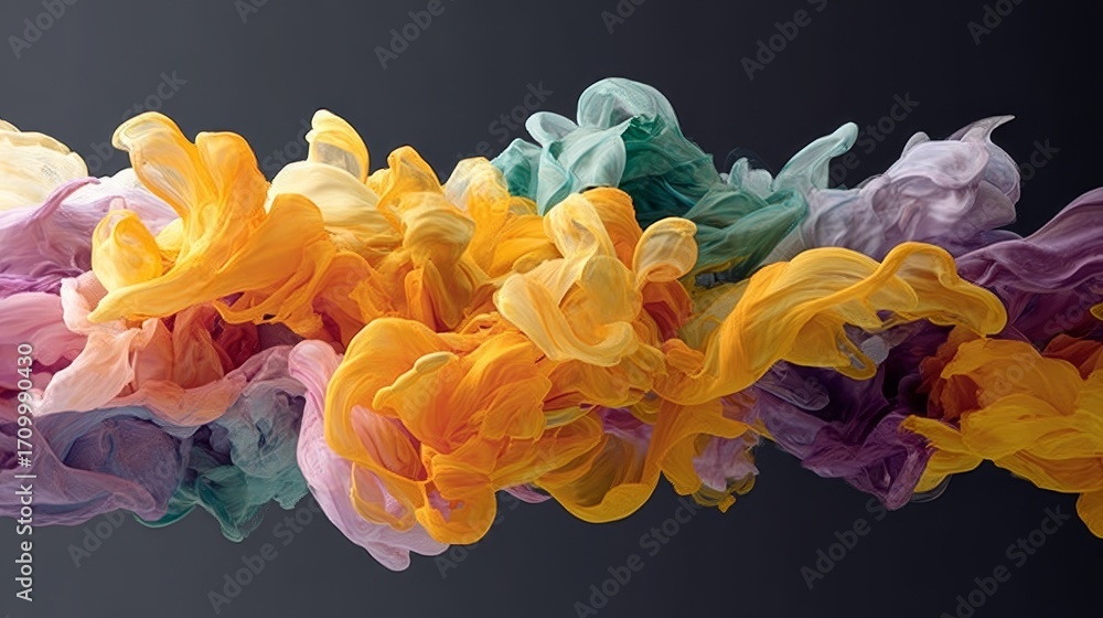 Aufkleber vibrant abstract artistic design with swirling colors and dynamic gradient fluid movement effects