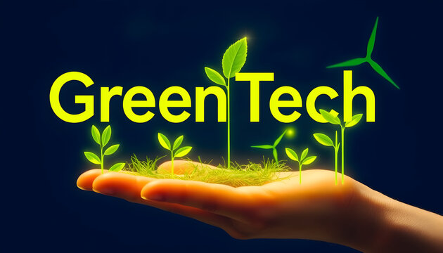 hand holding a green energy concept