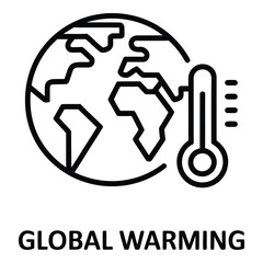 Earth and thermometer showing global warming with rising temperatures due to climate change impact silhouette