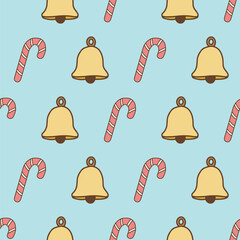 Pastel Christmas seamless tree ornament pattern