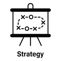 Strategy planning board with x and o symbols for business and sports tactics and game plans ideas concept silhouette
