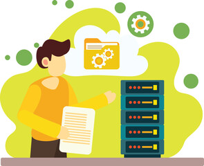 Cloud Server Management Illustration