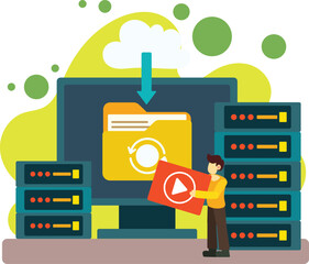 Cloud Data storage Illustration