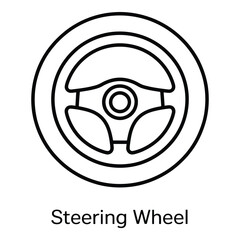 Steering wheel icon for vehicle control and navigation system interface design and automotive industry use silhouette