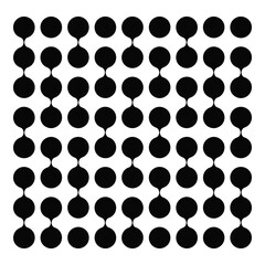 Pattern of black circles connected by thin lines in a grid like arrangement on white background silhouette