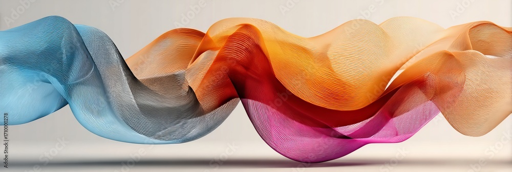 Aufkleber abstract flowing wave forms on seamless background with colorful lines for modern design projects