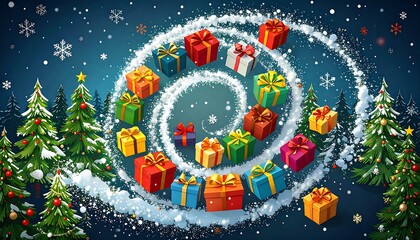 Christmas gifts spiral
