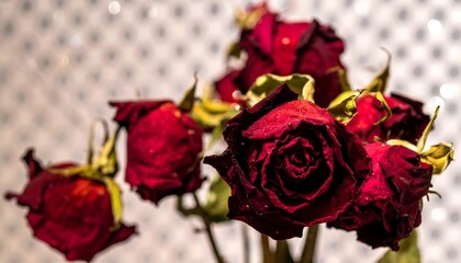 Dried roses close-up