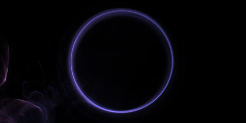 Großer violett leuchtender Kreis mit transparenten Blasen im Hintergrund – digitales Symbol für IT, Daten, Wissenschaft, Forschung und vernetzte Kommunikation der Zukunft, rund
