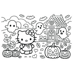 Spooky and fun halloween coloring book pages for kids featuring classic holiday characters and scenes for creative artistic expression