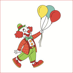 Naklejka premium Funny clown